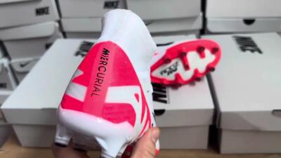 Nike Air Zoom Mercurial Superfly 9 Elite AG High-Tops Football Boots - White/Red/Black