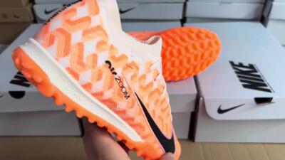 Nike Air Zoom Mercurial Vapor 15 Elite TF Low-Tops Football Shoes - Orange/White/Black