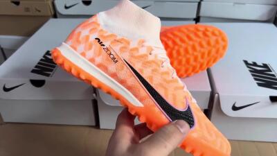 Nike Air Zoom Mercurial Superfly 9 Elite TF High-Tops Football Shoes - Orange/White/Black