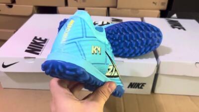 Kylian Mbappe x Nike Air Zoom Mercurial Vapor 15 Elite TF Low-Tops Football Shoes - Blue/Yellow/Black