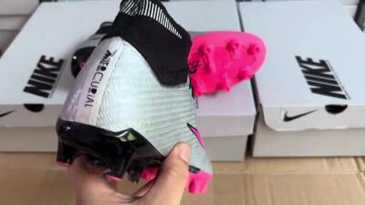 Nike Air Zoom Mercurial Superfly 9 Elite AG High-Tops Football Boots - Sliver/Pink/Black