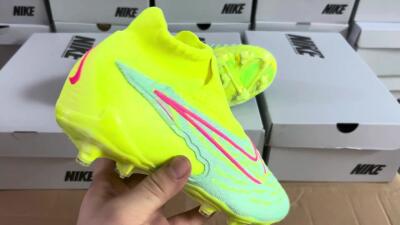 Nike Phantom GX Elite DF FG High-Tops Football Boots - Blue/Green/Pink