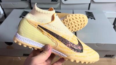 Nike Phantom GX Elite DF Link TF High-Tops Football Shoes - Yellow/Black/Brown