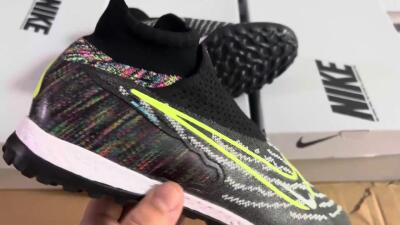 Nike Phantom GX Elite TF High-Tops Football Shoes - Grey/Green/Black/Rainbow