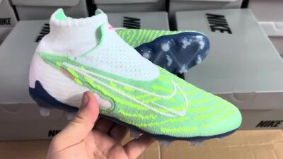 Nike Phantom GX DF Elite FG High-Tops Football Boots - Green/White/Blue