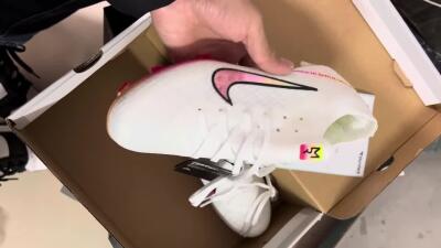 Nike Air Zoom Mercurial Vapor 15 Elite FG Low-Tops Football Boots - White/Pink/Black/Yellow