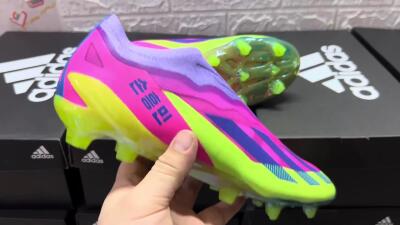 Adidas X Crazyfast+ FG Low-Tops Football Boots - Purple/Pink/Green/Blue