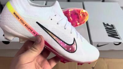 Nike Air Zoom Mercurial Superfly 9 Elite FG High-Tops Football Boots - White/Pink/Black