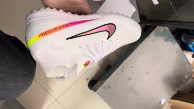 Nike Air Zoom Mercurial Superfly 9 Elite TF High-Tops Football Shoes - White/Black/Pink