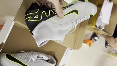 Nike Air Zoom Mercurial Superfly 9 Elite FG High-Tops Football Boots - White/Black/Green