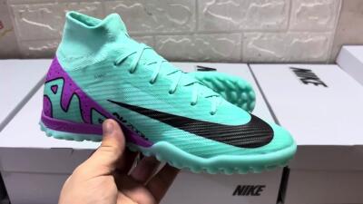 Nike Air Zoom Mercurial Superfly 9 Elite TF High-Tops Football Shoes - Blue/Black/Purple