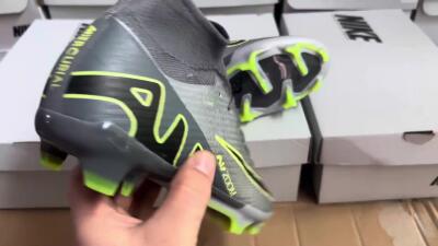 Nike Air Zoom Mercurial Superfly 9 Elite FG High-Tops Football Boots - Grey/Silver/Black/Green