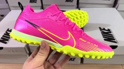 Nike Air Zoom Mercurial Vapor 15 Pro TF Low-Tops Football Shoes - Pink/Yellow/Green/Black