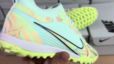 Nike Air Zoom Mercurial Vapor 15 Pro TF Low-Tops Football Shoes - Jade/Yellow/Black