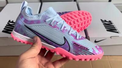 Nike Air Zoom Mercurial Vapor 15 Pro TF Low-Tops Football Shoes - Silver/Purple/Red