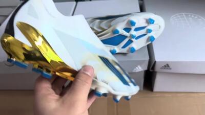 Adidas X Crazyfast.1 FG Low-Tops Football Boots - White/Blue/Gold