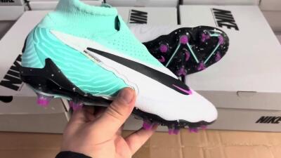 Nike Phantom GX Elite DF FG High-Tops Football Boots - White/Purple/Jade