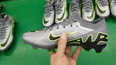 Nike Air Zoom Mercurial Vapor 15 Elite FG Low-Tops Football Boots - Silver/Grey/Green
