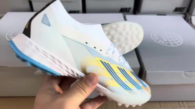 Adidas X Crazyfast.1 TF Low-Tops Football Shoes - White/Blue/Gold