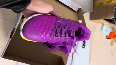 Nike Lunar Gato 2 IC Low-Tops Football Shoes - Purple/Black/Rainbow