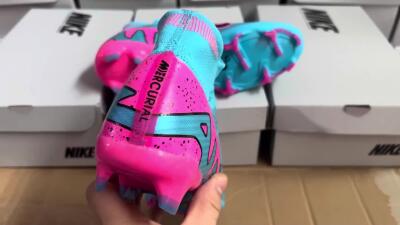 Nike Air Zoom Mercurial Superfly 9 Elite FG High-Tops Football Boots - Blue/Pink/Black
