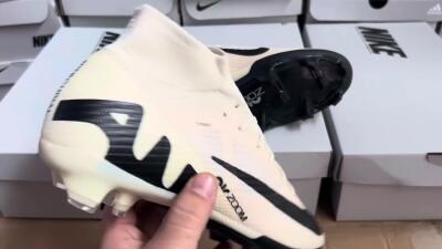 Nike Air Zoom Mercurial Superfly 9 Elite FG High-Tops Football Boots - Beige/Black