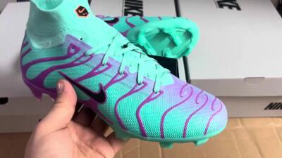 Nike Air Zoom Mercurial Superfly 9 Elite FG High-Tops Football Boots - Jade/Purple/Black