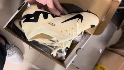 Nike Air Zoom Mercurial Vapor 15 Elite AG Low-Tops Football Boots - Beige/Black