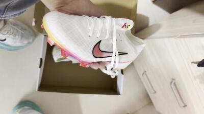 Nike Air Zoom Mercurial Vapor 15 Elite FG Low-Tops Football Boots - White/Pink/Black/Yellow/Gold