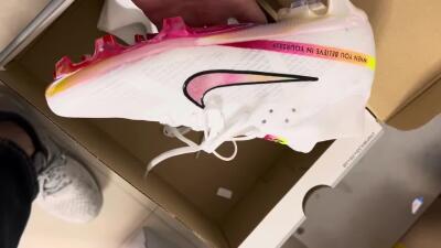 Nike Air Zoom Mercurial Superfly 9 Elite FG High-Tops Football Boots - White/Pink/Black/Yellow/Gold