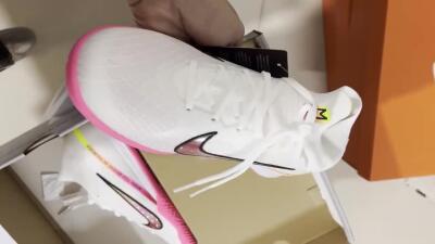 Nike Air Zoom Mercurial Superfly 9 Elite IC High-Tops Football Shoes - White/Pink/Black/Yellow