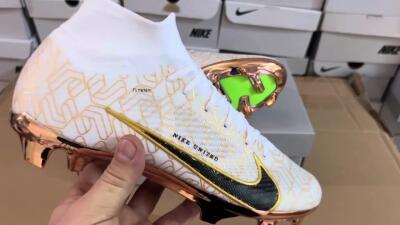 Nike Air Zoom Mercurial Superfly 9 Elite FG High-Tops Football Boots - White/Black/Gold