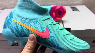 Nike Phantom Luna 2 Elite Vortex LV8 FG High-Tops Football Boots - Green/Orange/Black