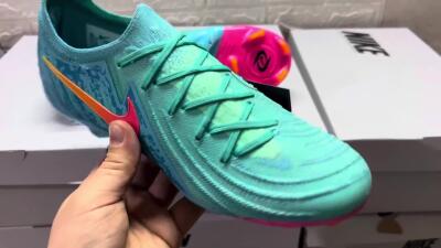 Nike Phantom Luna 2 Elite Vortex LV8 FG Low-Tops Football Boots - Green/Orange/Black