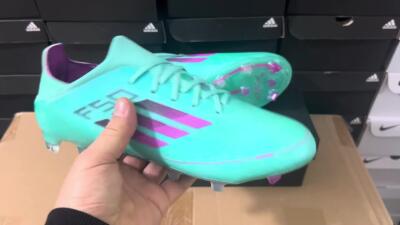 Adidas F50 Adizero FG Low-Tops Football Boots - Jade/Purple/Blue