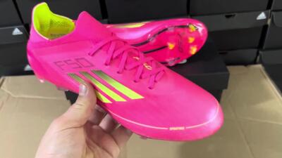 Adidas F50 Adizero FG Low-Tops Football Boots - Pink/Yellow/Black