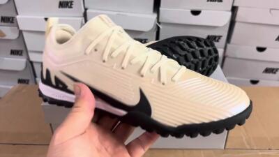 Nike Air Zoom Mercurial Vapor 15 Elite TF Low-Tops Football Shoes - Beige/Black/White