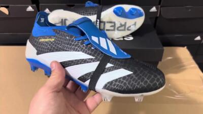 Adidas Predator Elite Foldover Tongue FG Low-Tops Football Boots - Black/White/Blue