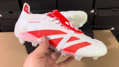 Adidas Predator Elite Foldover Tongue FG Low-Tops Football Boots - Beige/White/Red