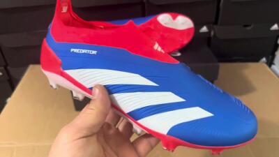 Adidas Predator Elite Laceless FG Low-Tops Football Boots - Blue/White/Red