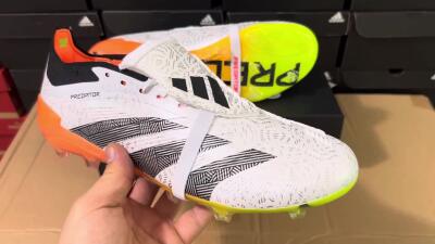 Adidas Predator Elite Foldover Tongue FG Low-Tops Football Boots - White/Black/Orange