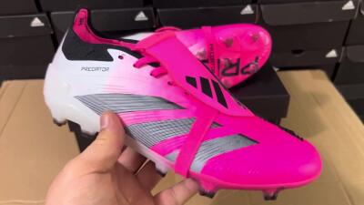Adidas Predator Elite Foldover Tongue FG Low-Tops Football Boots - Pink/Black/White