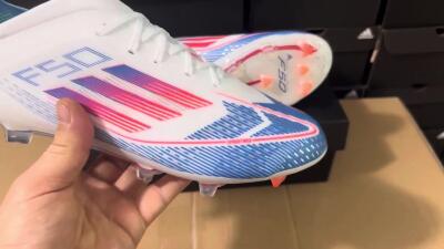 Adidas F50 Adizero FG Low-Tops Football Boots - White/Blue/Pink