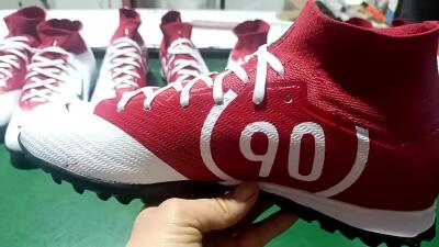 Nike Air Zoom Mercurial Superfly 9 Elite TF High-Tops Football Shoes - White/Black/Red