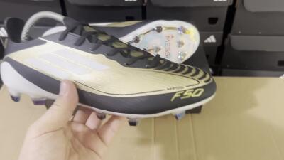 Adidas F50 Adizero Messi FG Low-Tops Football Boots - Gold/White/Black