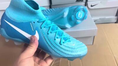 Nike Phantom Luna Elite NU FG High-Tops Football Boots - Light Blue/White