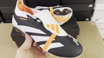 Adidas Predator Elite Foldover Tongue FG Low-Tops Football Boots - White/Black/Orange