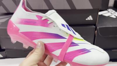 Adidas Predator Accuracy+ Laceless FG Low-Tops Football Boots - White/Pink/Purple